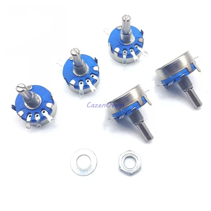 

2pcs/lot WH5-1A 1k ohm 3-Terminals Round Shaft Rotary Taper Carbon Potentiometer
