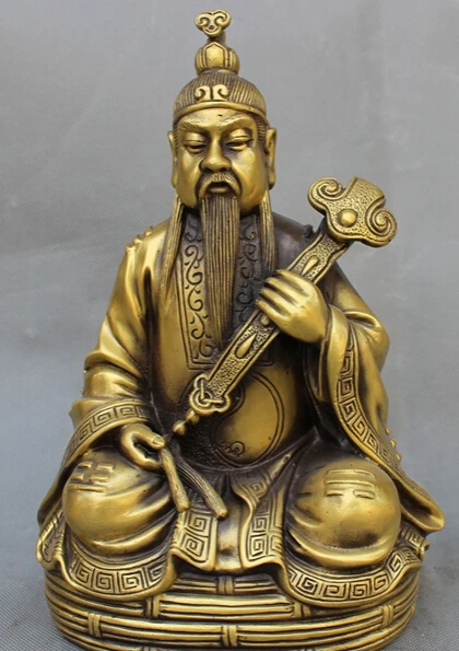 

JP S0114 10" Chinese Bronze RuYi Lao Jun God Alchemy Immortal Taoist Diagrams Statue B0403