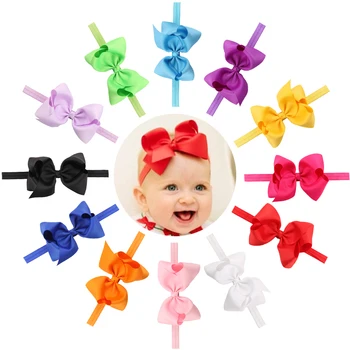 

TWDVS 16pcs/lot Kids Big Bows Headband Ribbon Elastic Bows Headwear Hair Bands Hair Accessories hc018