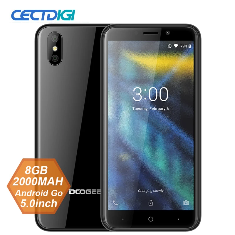 DOOGEE X50 мобильный телефон Android 8,1 MTK6580M четырехъядерный 1 ГБ ОЗУ 8 Гб ПЗУ две камеры 5,0 дюйма 2000 мАч две sim-карты смартфон WCDMA