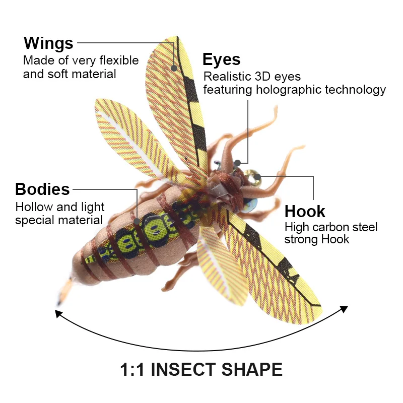 Для рыбалки, набор сухих мух для ловли нахлыстом, набор для завязывания мух, приманка 12 шт., 6#8#, Реалистичная приманка от насекомых для радужной форели, мух