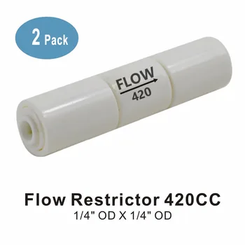 

Flow Restrictor 420CC 1/4-Inch Quick Connect for RO Reverse Osmosis Systems - Pack of 2