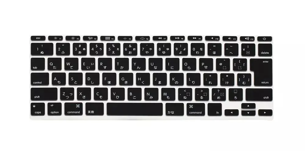 English Keyboard Cover Protector for MacBook Air 11 11.6 Inch English Euro Keyboard Cover Silicone Skin for Mac A1370 A1465-Black
