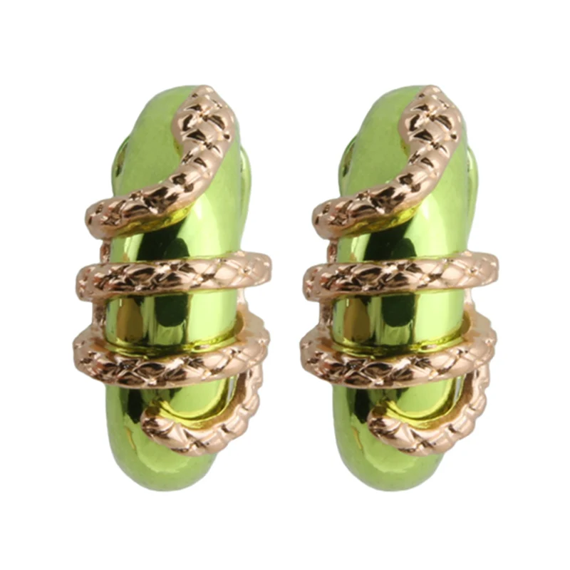 NeeFu WoFu висячая серьга со змеями для женщин медное кольцо для ушей большие бронзовые украшения серьги Oorbellen - Окраска металла: Green