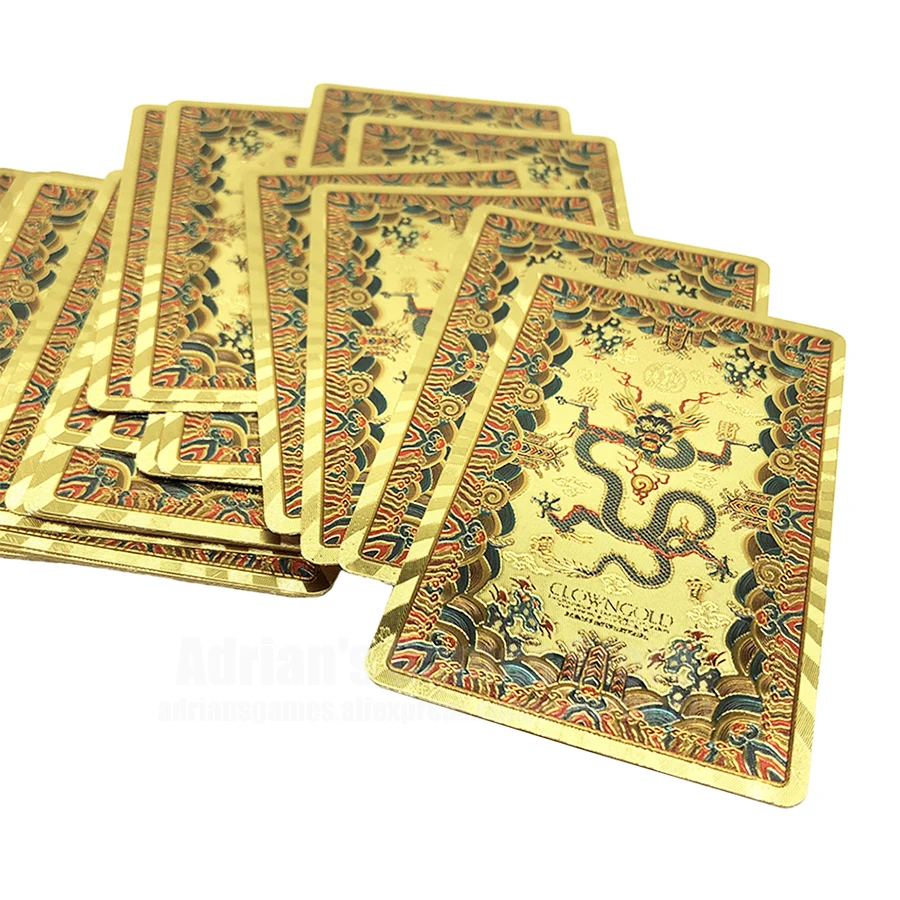 

Golden Dragon Plastic Playing Cards Gold PVC Poker Cards