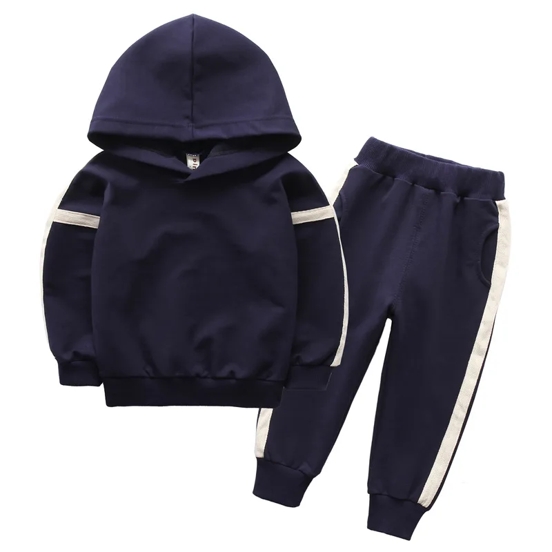 

2PCS Set Baby Boys Girls Clothes Fashion Striped Hooded Hoodies+Pants Cotton Kids Sports Suit Toddler Boy Clothing Sets Children