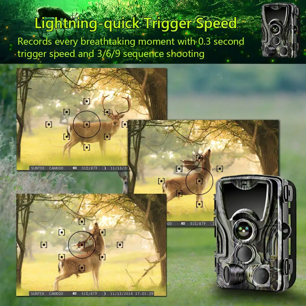 Hunting Camera 16MP Trail Camera Night Vision Photo Traps Camera Chasse Waterproof Wildlife Forest Camera Scouts HC801A (1)