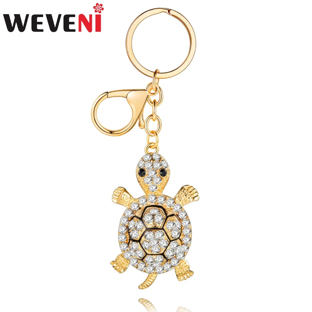WEVENI Ocean Collection Animal Enamel Sea Turtle Key Chain Women