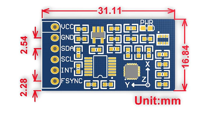 Waveshare 10 DOF IMU сенсор (D), инерционный блок измерения, ICM20948 на борту, ниже Потребляемая мощность, высокая точность