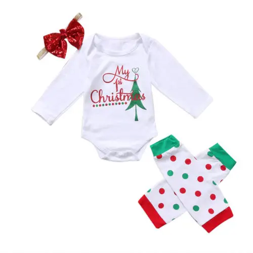 Christmas Baby Clothing Kids Girls My First Christmas Romper Jumpsuit