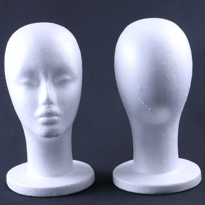 HARMONY 1 Piece Styrofoam Foam Mannequin Manikin Head Stand for Display Hair Wig Hair Glasses Hat and Jewellery HARMONY 1 Piece Styrofoam Foam Mannequin Manikin Head Stand for Display Hair Wig Hair Glasses Hat and Jewellery