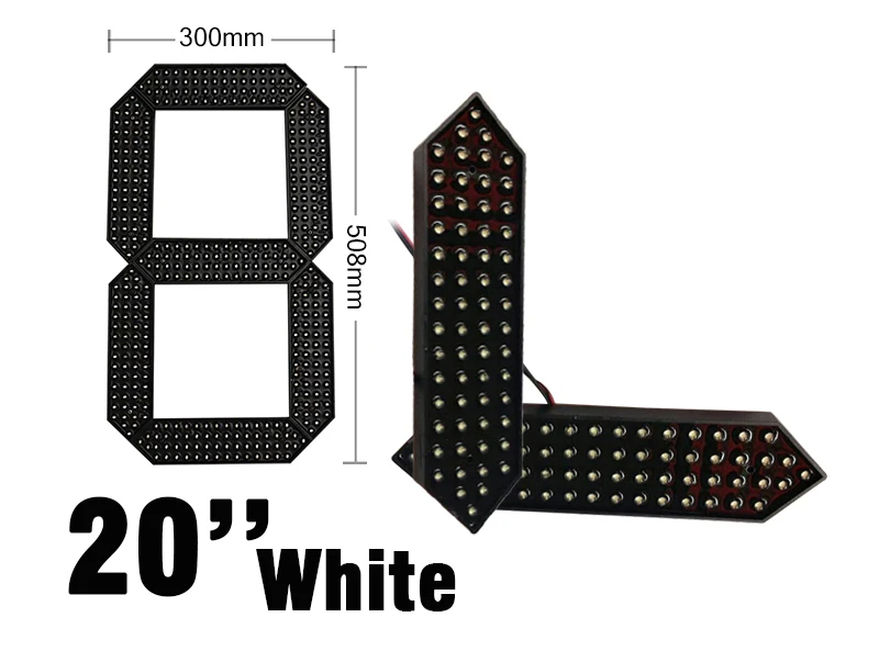 2 20 Inch White Color 7 Seven Segment LED Digital Number Display Module 1