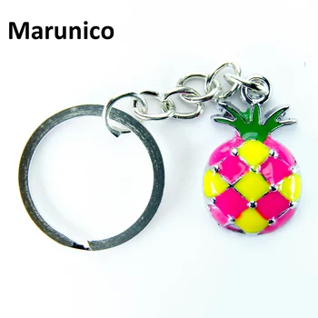 

FREE SHIPPING BY DHL 100pcs/lot 2017 New Metal Pineapple Keychains Lovely Mini Pineapple Keyrings for Gifts