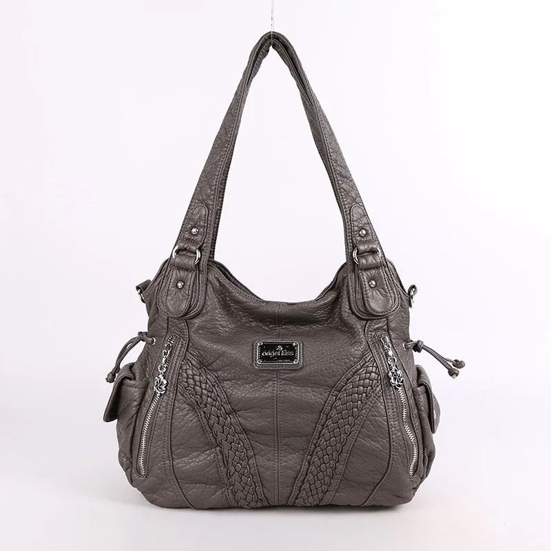 Fashion High Quality Casual Designer Hobos Tote Handbag Women Bags Washed PU Leather Shoulder Sling Bags for Ladies Fashion High Quality Casual Designer Hobos Tote Handbag Women Bags Washed PU Leather Shoulder Sling Bags for Ladies