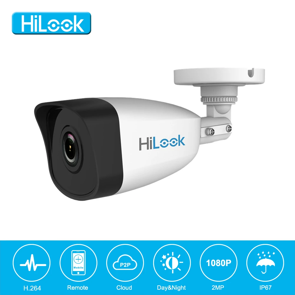 

HiLook 1080P Full-HD PoE IP Camera IPC-B120 Hikvision 2MP CMOS Outdoor/Indoor Bullet Security Camera with Night version H.264+