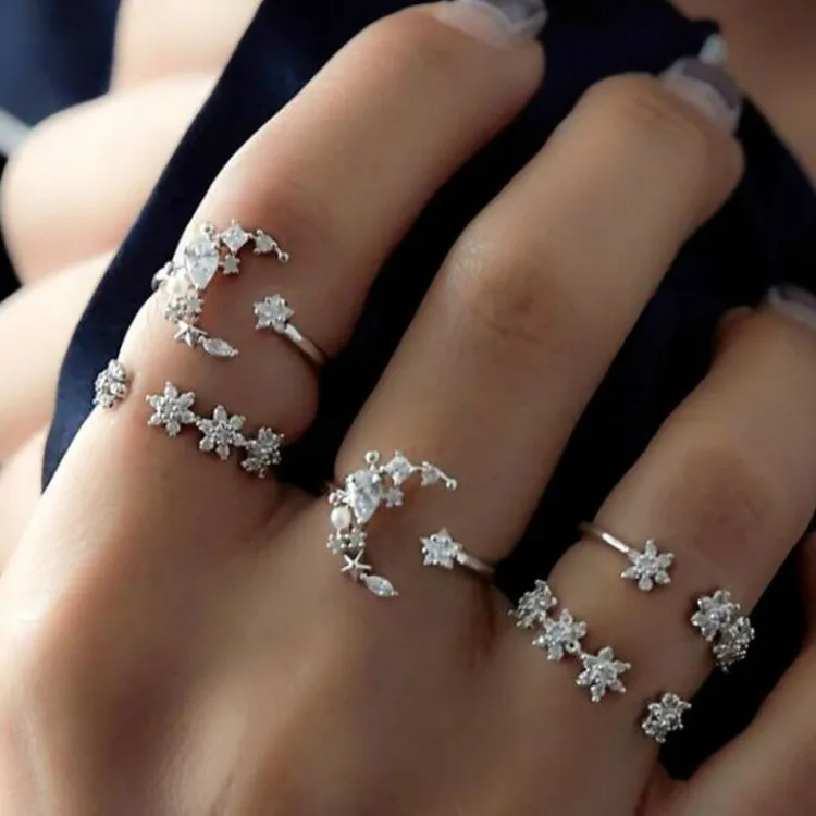 

QHQ ring ringen jewelry love ring moon ringviking gring set rings for women lord of the rings