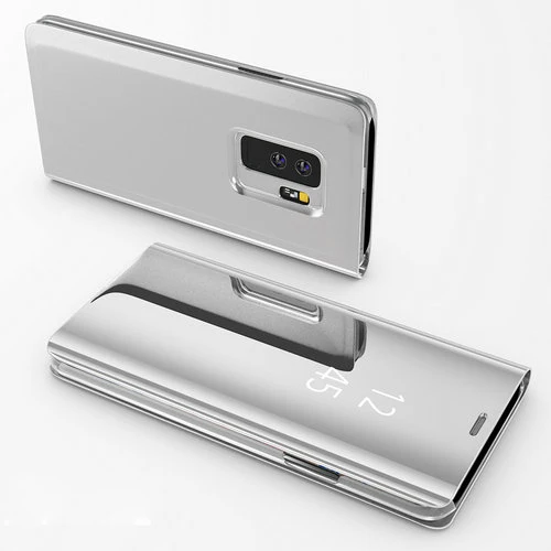 Умный зеркальный флип-чехол для samsung Galaxy S8 S9 плюс A7 A8 A6 J6 J8 плюс S6 S7 край A5 A3 J5 J3 J7 Prime Note 9 8 - Цвет: Silver