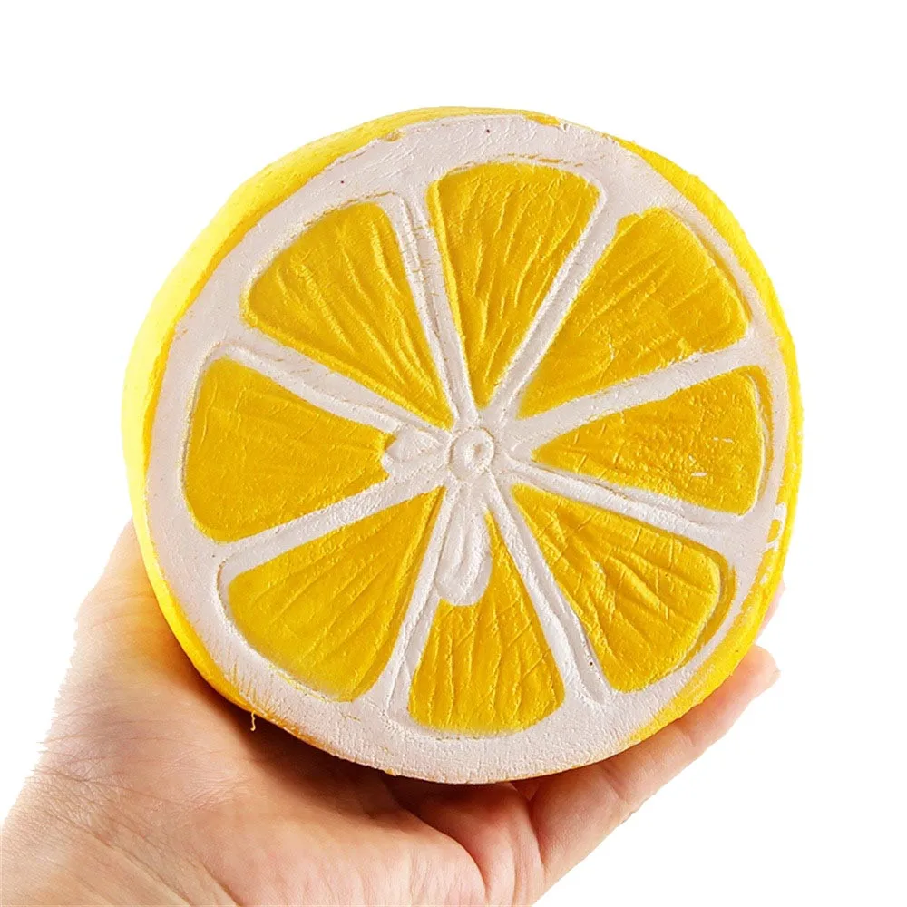 YUKIKI мягкая игрушка, половинка свежего лимона, медленно поднимающиеся брелки для ключей, игрушка для снятия стресса с фруктами, шарообразная игрушка, мягкий Спиннер