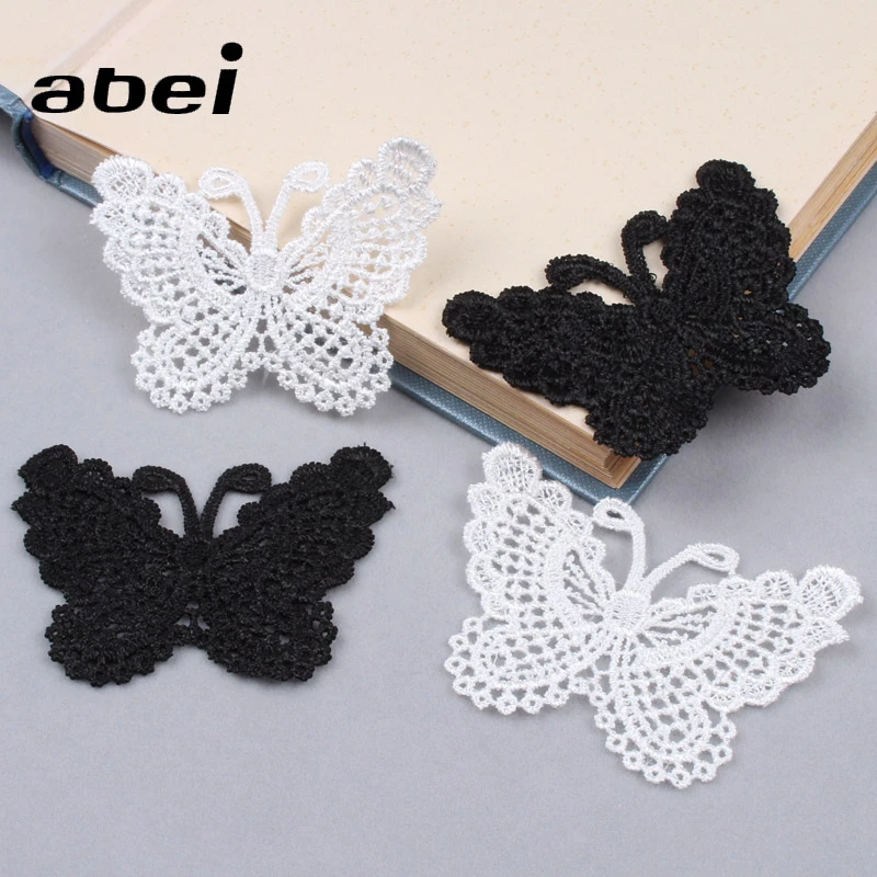 10 個可溶性白黒蝶のレースのアップリケ Diy の結婚式のクラフト服スカート装飾レースパッチ Lace Aliexpress