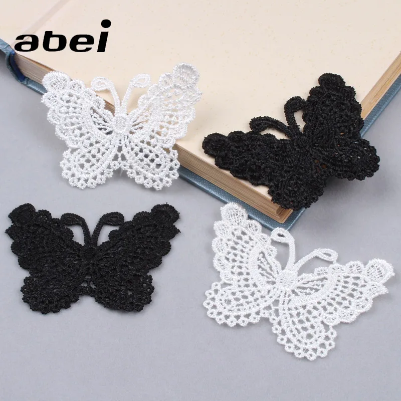 Trim Butterfly Appliques Lace Elastic Waist White/Black main image 0