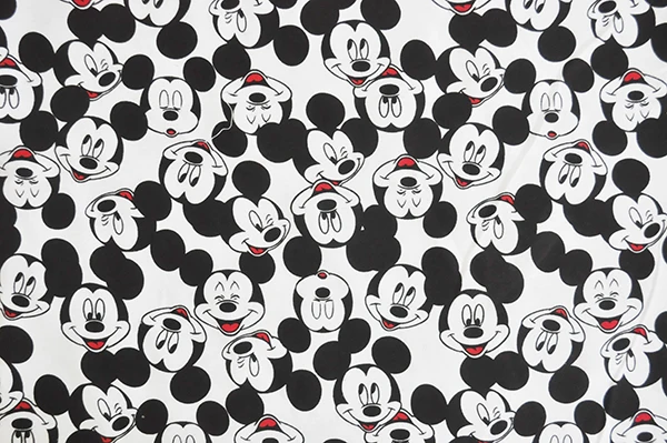 

Cartoon Mickey Mouse Expression Elasticity Cotton Fabric Sewing Patchwork Baby Clothes Pajamas Handmade DIY Textile
