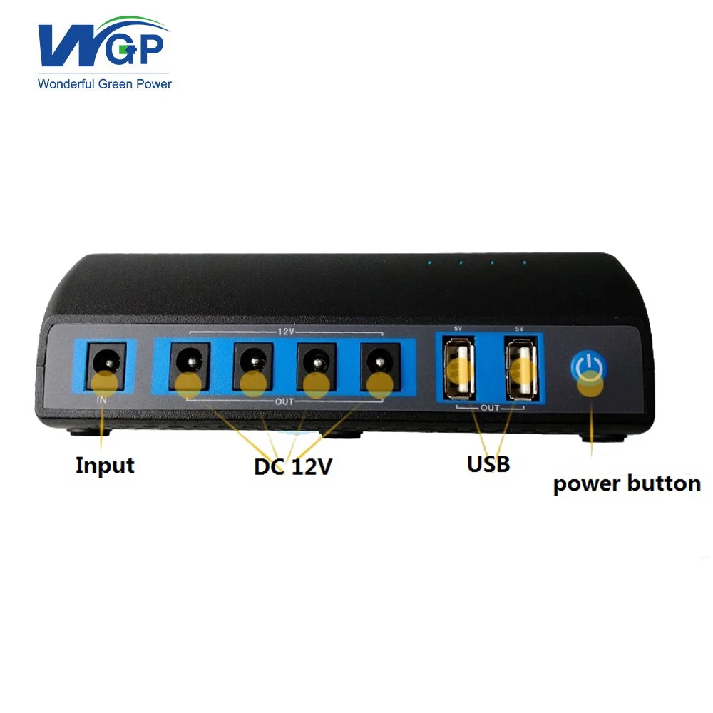 Высокая емкость 31200mAh банк питания DC 12V USB 5V много точек станция батарейного для