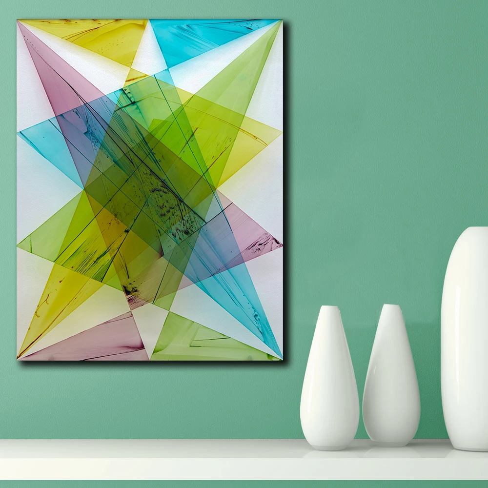 Large Size Wall Art Color triangle Canvas Painting For Living Room Home Decoration Oil Painting