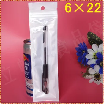 

Wholesale 6*22cm White / Clear Self Seal Zipper Plastic Retail Packaging Packing Bag, Zip Lock Bag Retail Storage With Hang Hole