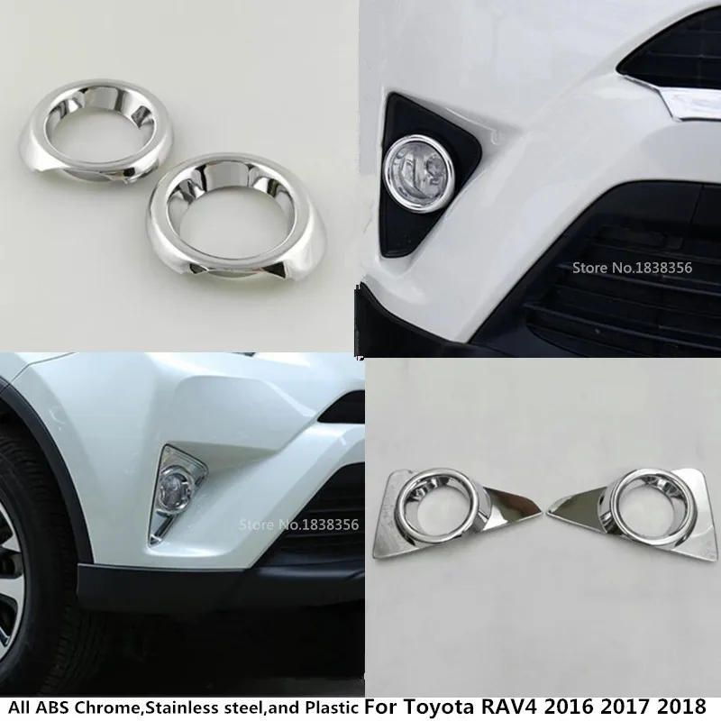 For Toyota RAV4 2016 2017 2018 car body front fog light lamp frame stick styling ABS Chrome cover trim parts Exterior Molding For Toyota RAV4 2016 2017 2018 car body front fog light lamp frame stick styling ABS Chrome cover trim parts Exterior Molding