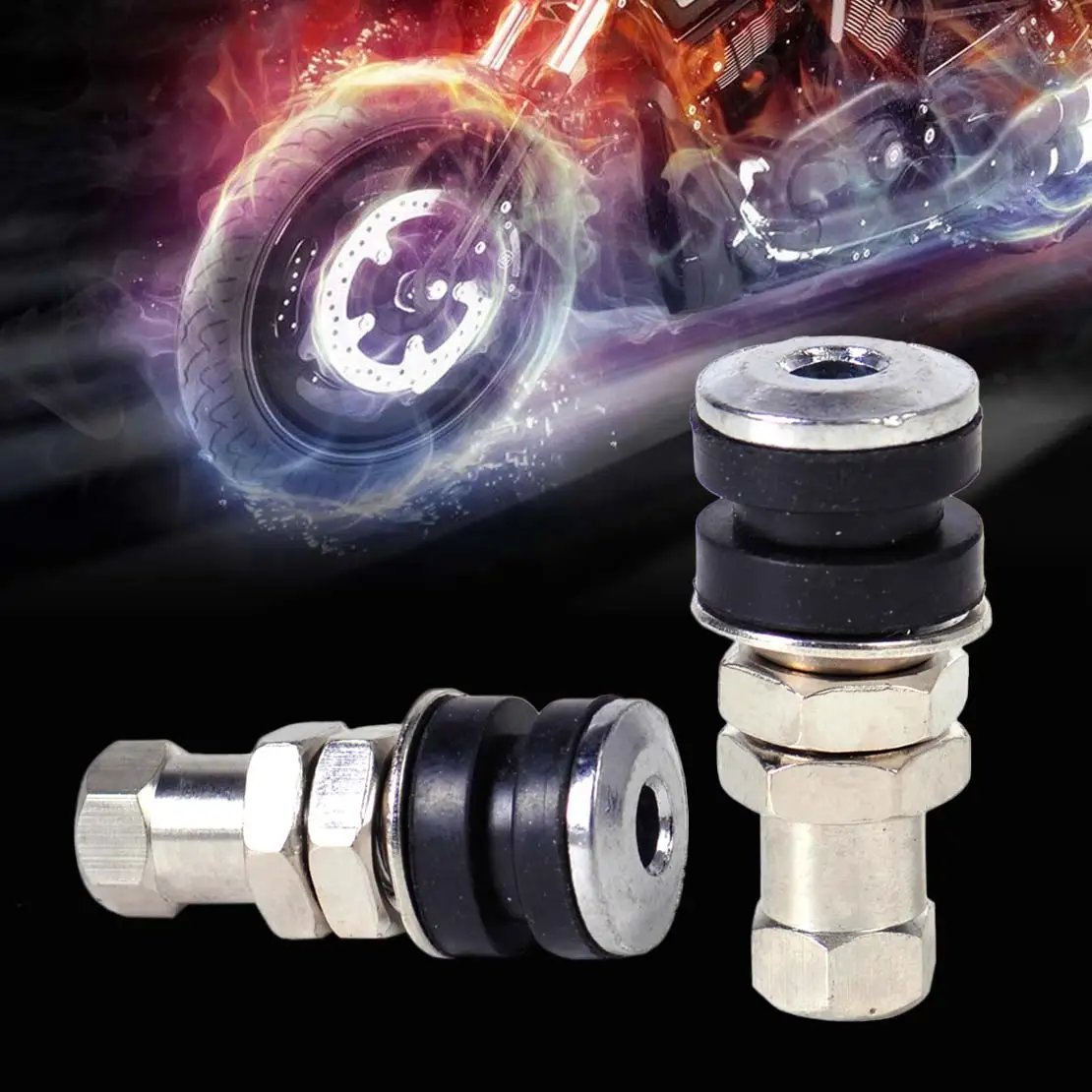 

DWCX Tire Wheel Valve Tubeless No Tube Stem for Motorcycle Motorbike Car ATV Bicycle Tubeless Rims With Tubeless Liquid Sealant