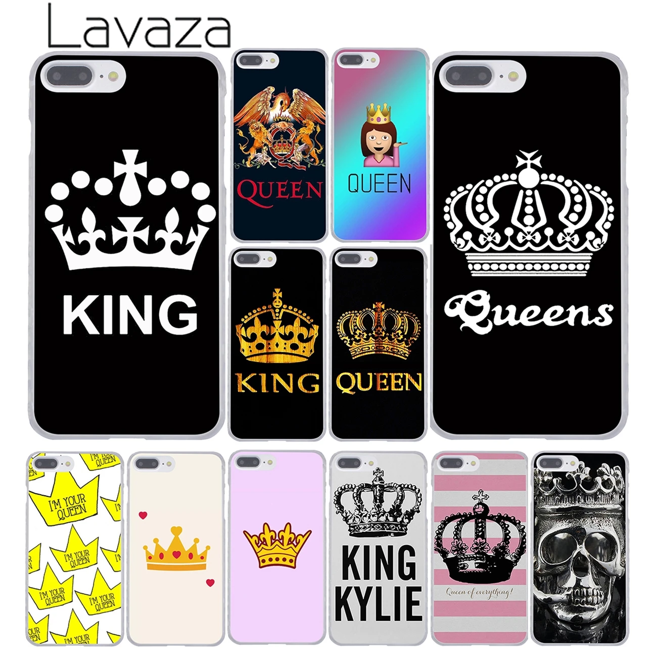 buy Lavaza Princess Queen King Love Pair Best Friends Emoji Phone Case for iPhone XR XS X 11 Pro Max 10 7 8 6 6S 5 5S SE 4S 4 Cover