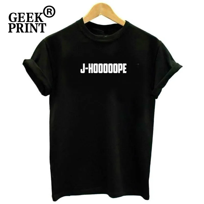 J HOOOOOPE женская футболка с логотипом Hope Kpop женские корейские футболки S 3XL Прямая