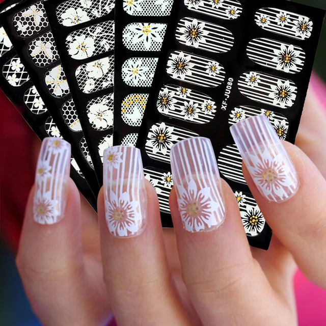 Candy Lover Nail Art Stickers White Lace With Candy Lover Nail Art Stickers White Lace With Flower Self Adhesive