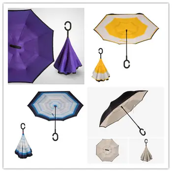 

Inverted umbrella double sunscreen parasol windproof rainproof reverse umbrella ladies / men umbrella