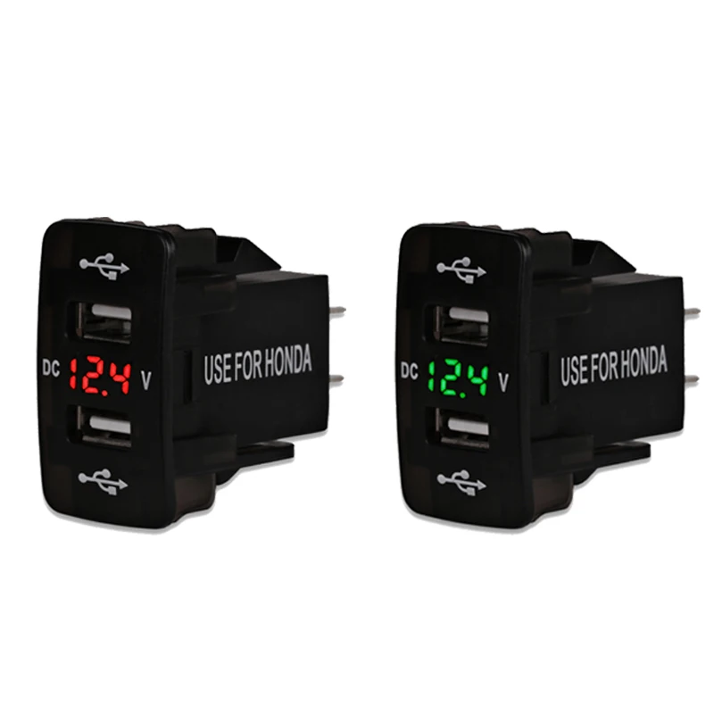  Urbanroad DC 12-24V Dual USB Port Car Charger Cigarette Lighter Socket Power Adapter with LED Digit