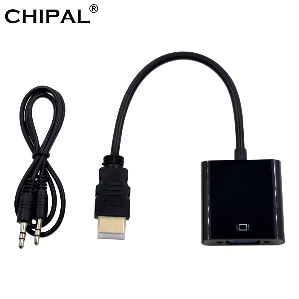 Адаптер CHIPAL для hdmi vga адаптер HDMI2VGA с аудиокабелем ПК компьютера ноутбука