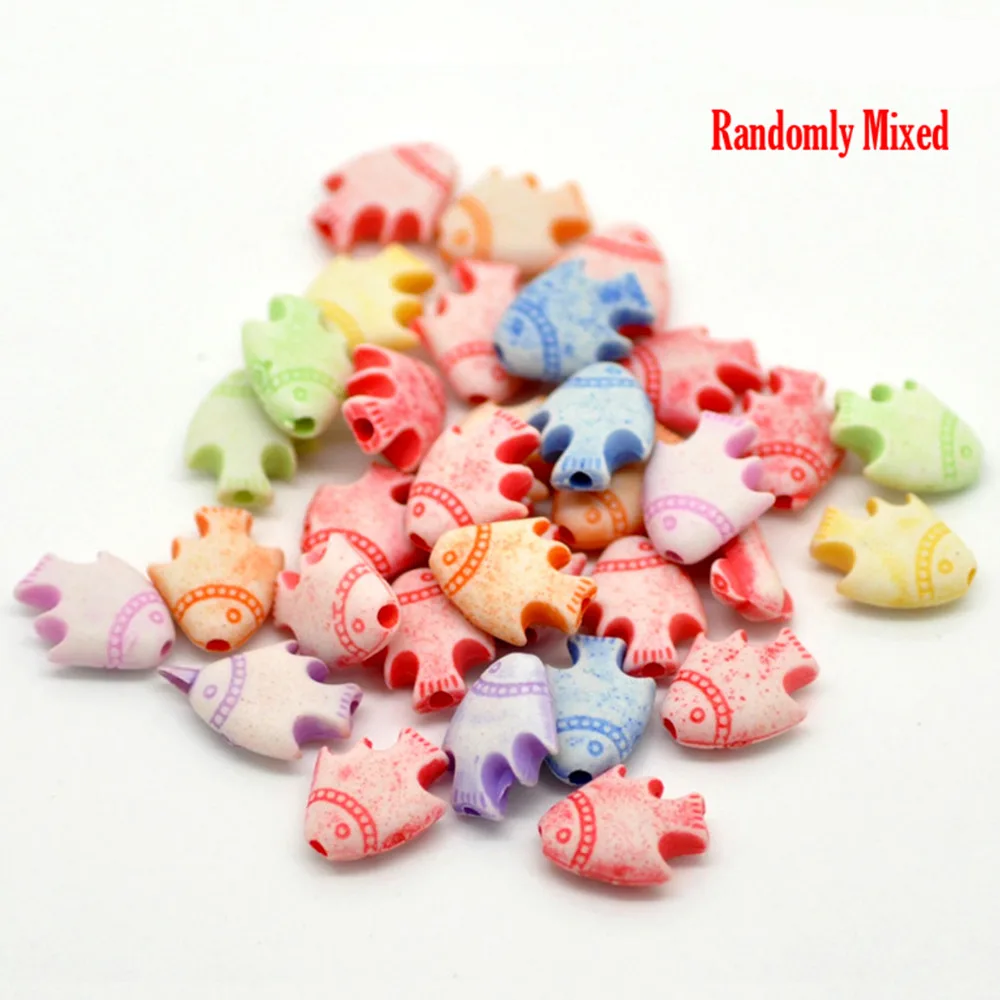 

Doreen Box 500PCs Mixed Fish Acrylic Spacer Beads 11x9mm(3/8"x 3/8")(B19608)