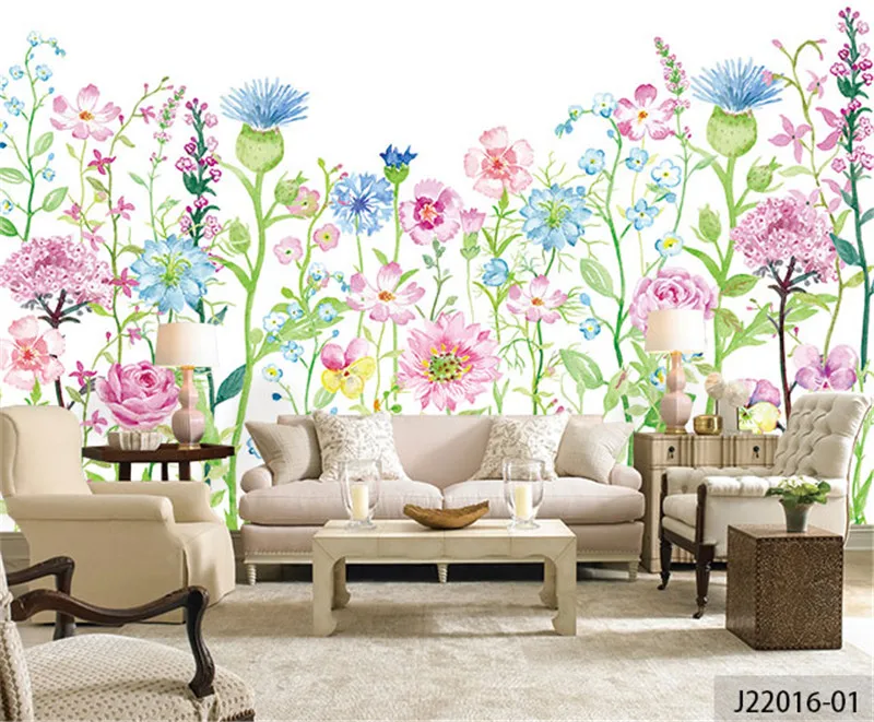 Пользовательские DIY ткань и текстильные обои для стен жаккардовые льняные для гостиной домашний декор настенные фрески пейзаж цветочный принт