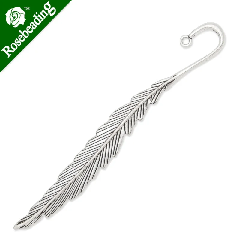 

15x116.5mm Antique Silver Bookmark hook,leaf,10pcs/lot-C4719