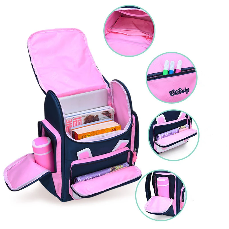 School-Backpack Girls Mochila Travel Kids Princess Cartoon Cute Rabbit for 2-Sizes Escolar