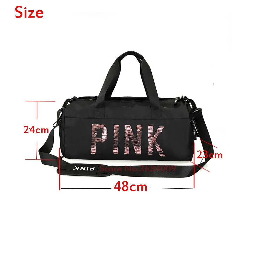 2018 Cheap Sequins Black Gym Bag Women Shoe Compartment Waterproof Sport Bags for Fitness Training Yoga Bolsa Sac De Sport