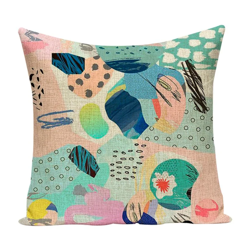 Abstract art Decorative Simple Geometric Cushion Covers Soft Pillowcase