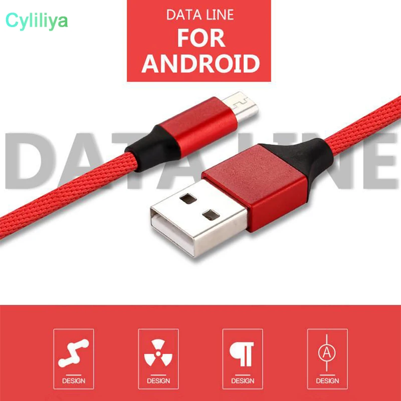 Кабель быстрой зарядки с разъемами типа c /Micro Usb 1 м 2 3 плетеные тканевые кабели из