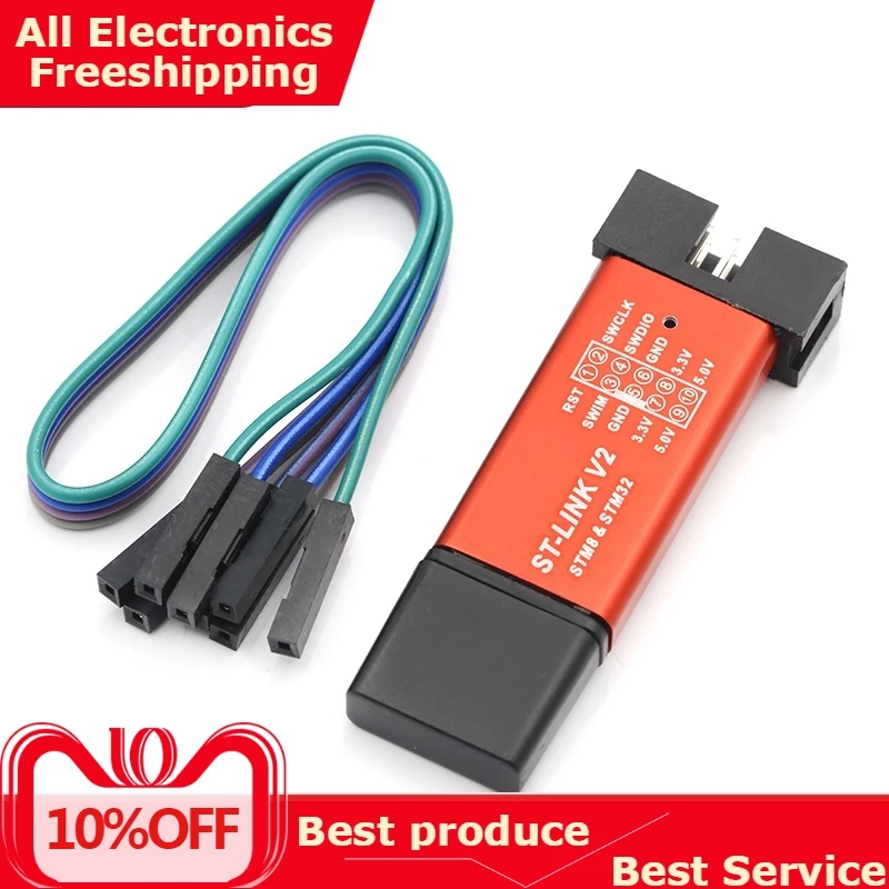 

ST LINK Stlink ST-Link V2 Mini STM8 STM32 Simulator Download Programmer Programming With Cover DuPont Cable