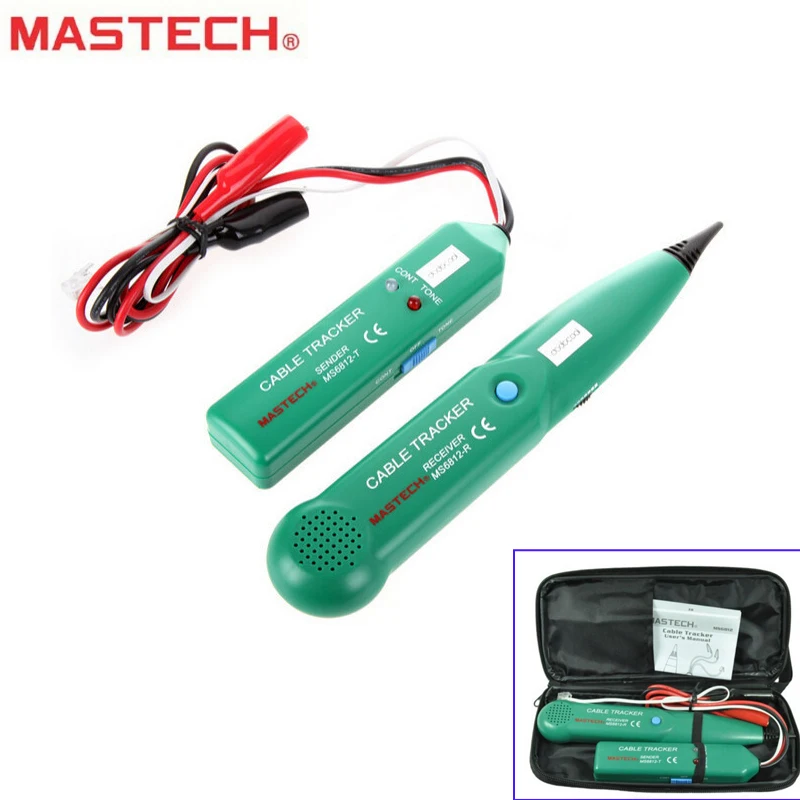 Mastech MS6812 سلك شبكة كابل الهاتف فاحص خط المقتفي مع حقيبة حمل الهاتف أدوات الشبكات Mastech MS6812 سلك شبكة كابل الهاتف فاحص خط المقتفي مع حقيبة حمل الهاتف أدوات الشبكات