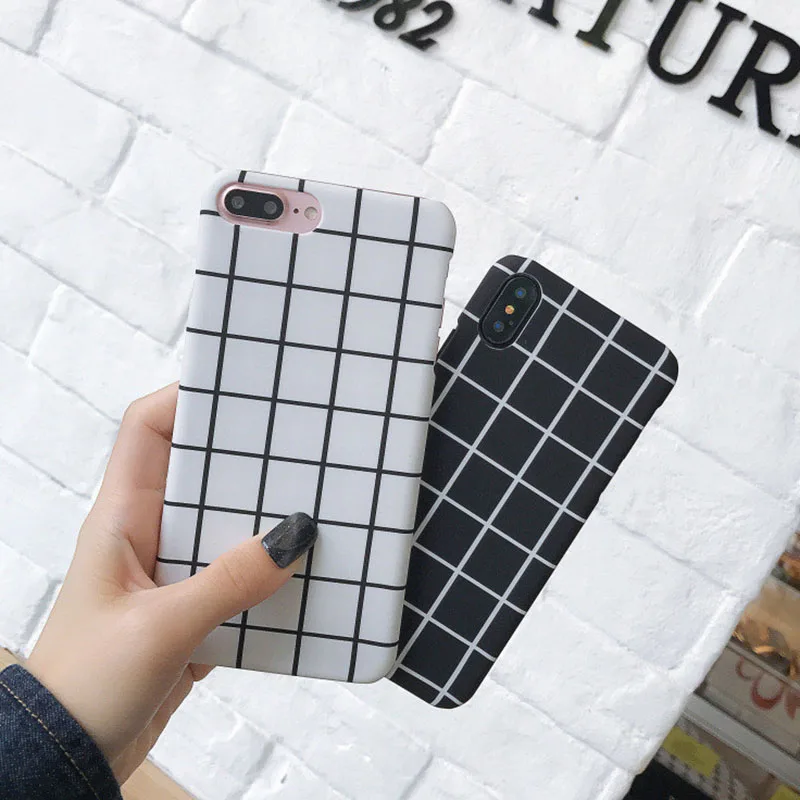 Роскошный Ретро Черный Белый Чехол в сетку для iPhone X XR XS Max 5 5S SE 6 6S Plus мягкий чехол