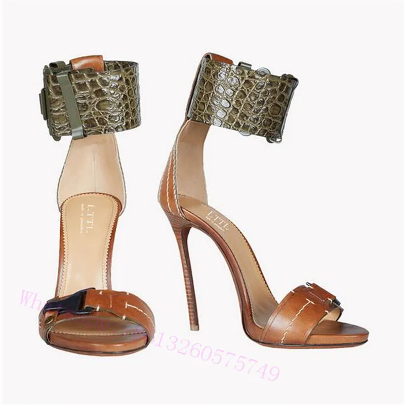 women shoes sandals Brown leather 