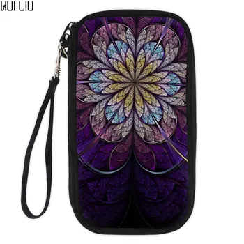 

Customized Image Vintage Floral Retro Long travel wallet passport holder document organizer Russian travel passport cover Wallet