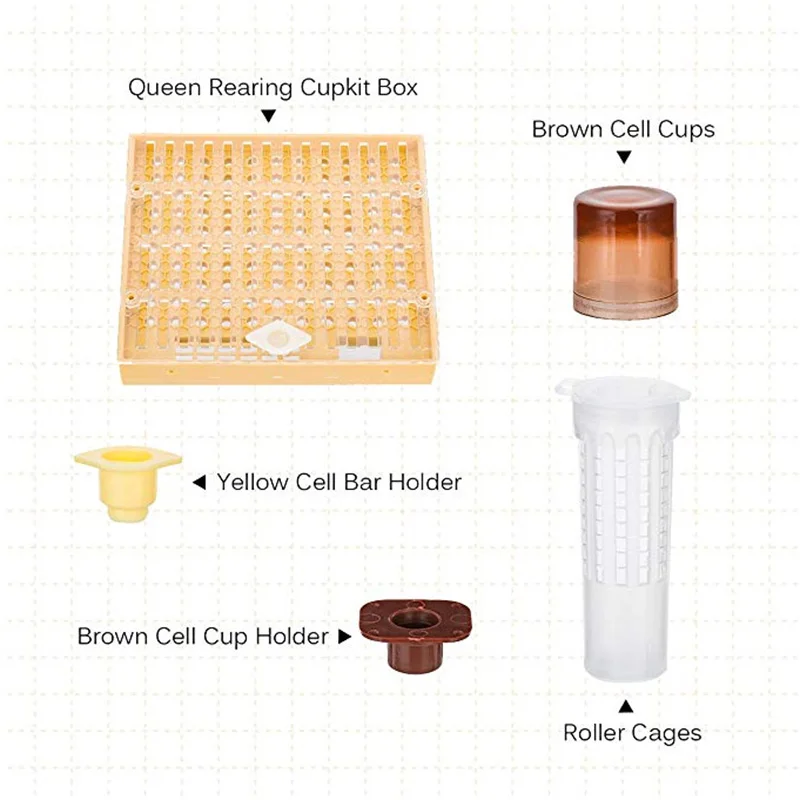 10x Beekeeping Queen Bee Cage Catcher Rearing Cup Beekeeper Multifunctional Tool