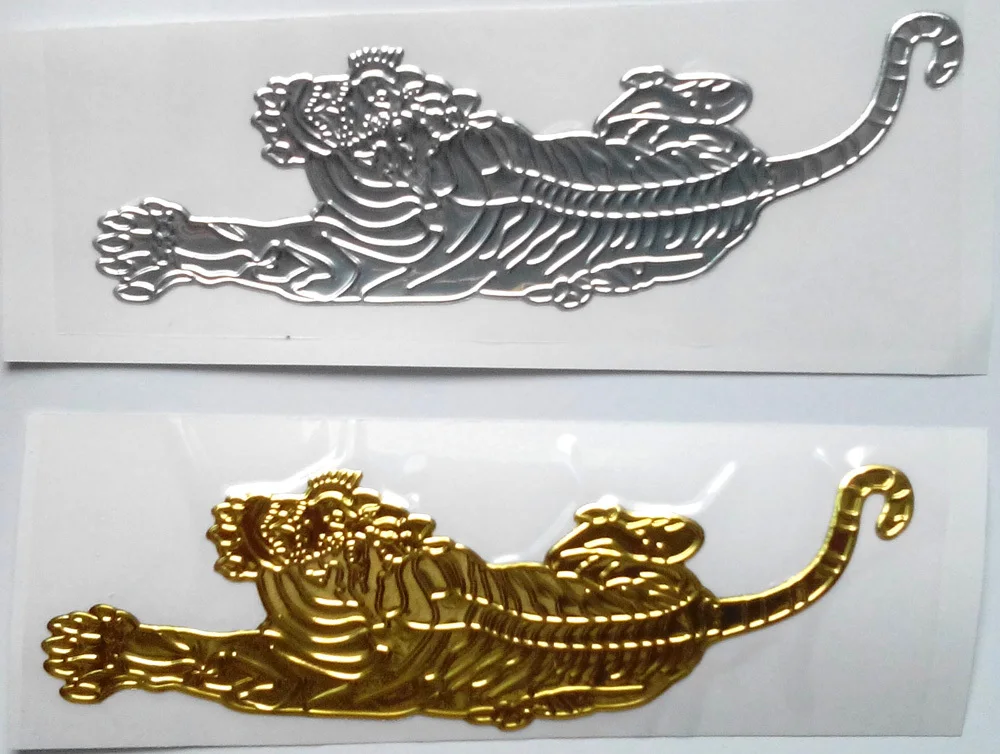 Wholesale 50pcs/LOT, Tiger 3D Car Sticker, Chrome Badge Emblem Decal